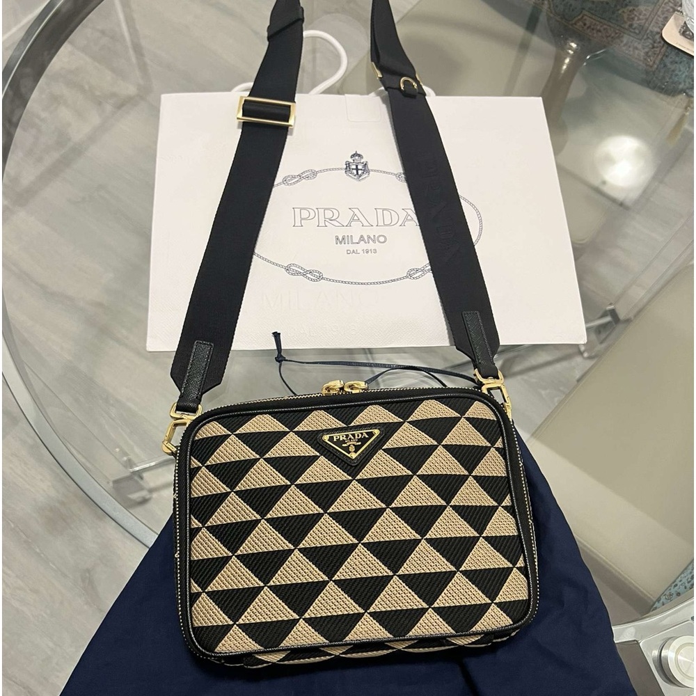 **AUTHENTIC**Prada- Symbole Embroidered Fabric Bag!!!!